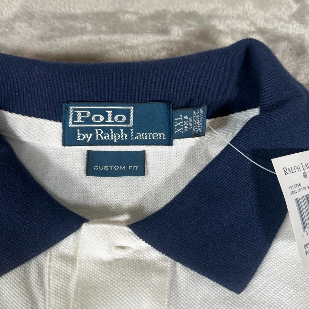 Polo Ralph Lauren Polo Mens XXL White New York Quality Crest Custom Fit Polo New
